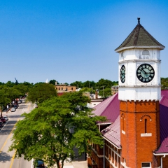 Welcome to the City of Alma. Aerial photo of Downtown Alma.
